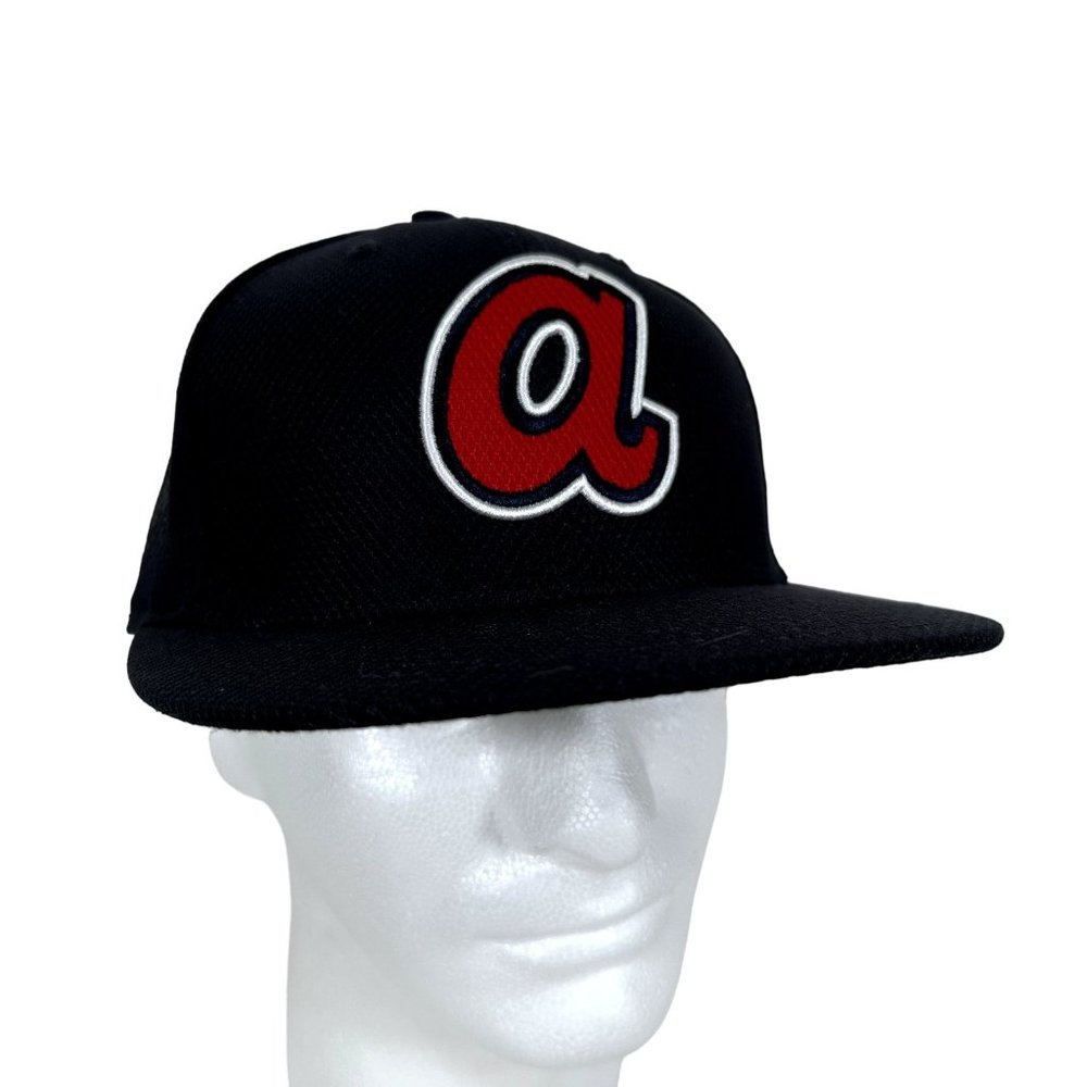 Atlanta BRAVES x NEW ERA 59Fifty Fitted Hat 7 1/2 Navy Blue Authentic Collection